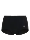 Dolce & Gabbana Logo-plaque Bikini Shorts In Black
