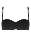 Dolce & Gabbana Logo-plaque Bikini Top In Black