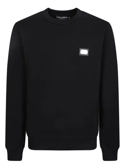 Dolce & Gabbana Logo Plaque Black Sweatshirt
