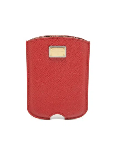 Pre-owned Dolce & Gabbana Logo-plaque Blackberry Phone Case In Red