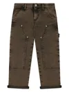 Dolce & Gabbana Logo-plaque Bleach Straight-leg Jeans In Brown