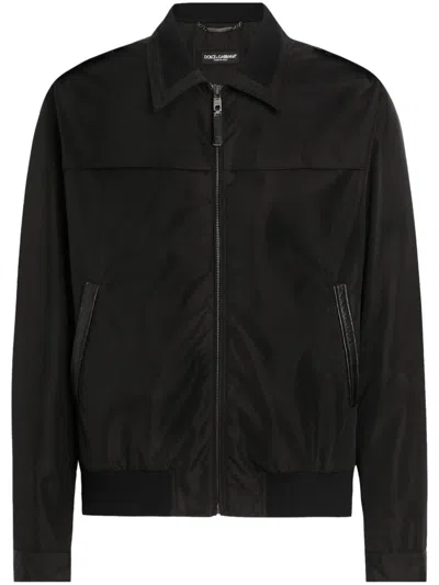 DOLCE & GABBANA LOGO-PLAQUE BOMBER JACKET