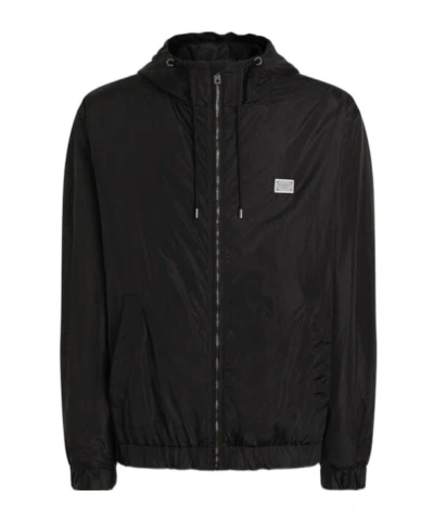 DOLCE & GABBANA DOLCE  GABBANA LOGO TAG HOODED JACKET
