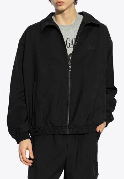 Dolce & Gabbana Logo Plaque Bomber Jacket In Black