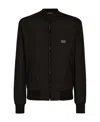 Dolce & Gabbana Dolce&gabbana's Silver-plaque Completes The Design Of This Bomber Jacket For An Auth In Black