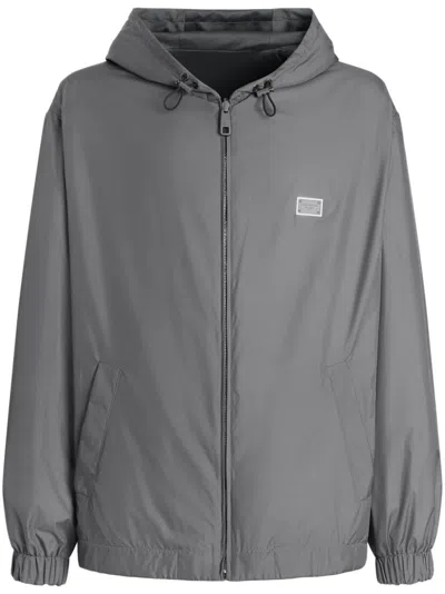 Dolce & Gabbana Bomberjacke Mit Logo-schild In Grau
