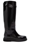 Dolce & Gabbana Logo-plaque Equestrian Boots In Black