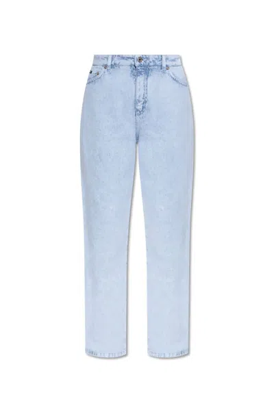 Dolce & Gabbana Logo Plaque Boyfriend Jeans In Blue