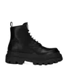 Dolce & Gabbana Studded Calfskin Hi-trekking Ankle Boots In Black