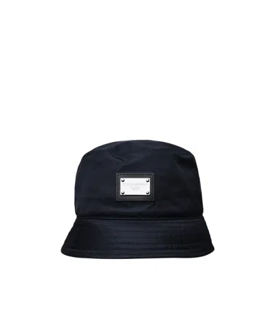 Dolce & Gabbana Logo-plaque Bucket Hat In Black