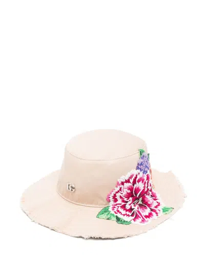 Dolce & Gabbana Kids' Logo Plaque Bucket Hat In Neutrals