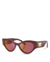 Dolce & Gabbana Logo Plaque Butterfly Sunglasses, 53mm In Bordeaux