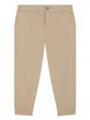 Dolce & Gabbana Logo-plaque Button-fly Trousers In Neutrals