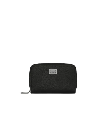 DOLCE & GABBANA DOLCE  GABBANA RAISED LOGO ZIP-AROUND SMALL WALLET