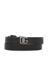 Dolce & Gabbana Logo-plaque Calfskin Bracelet In Black