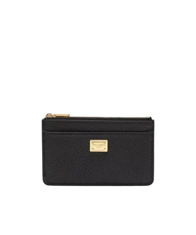 Dolce & Gabbana Dolce  Gabbana Logo Plaque Card Holder In Black