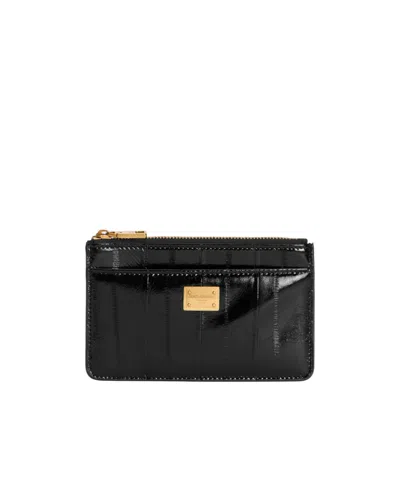 Dolce & Gabbana Dolce  Gabbana Logo Plaque Card Holder In Black