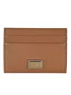 Dolce & Gabbana Logo Plaque Card Holder In Brown