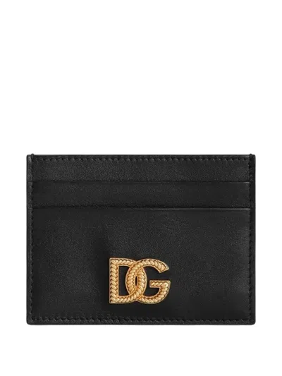 Dolce & Gabbana Logo-plaque Cardholder In Blue