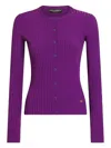 Dolce & Gabbana Logo-plaque Cardigan In Purple