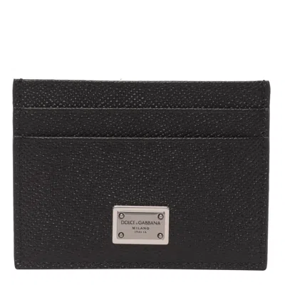 Dolce & Gabbana Black Card Holder With Logo Plaque