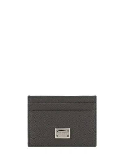 Dolce & Gabbana Logo Plaque Cards Holder In Canna Di Fucile