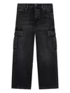Dolce & Gabbana Logo-plaque Cargo Jeans In Black