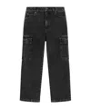 Dolce & Gabbana Logo-plaque Cargo Jeans In Black
