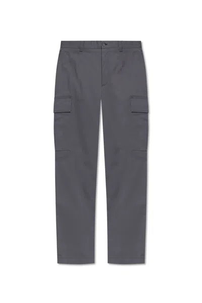 Dolce & Gabbana Logo-plaque Cargo Trousers In Grey