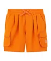 Dolce & Gabbana Logo-plaque Cargo Shorts In Orange
