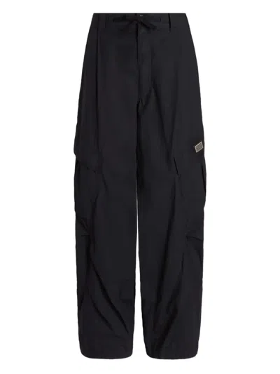 Dolce & Gabbana Logo-plaque Cargo Trousers In Black