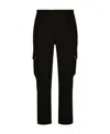 Dolce & Gabbana Logo-plaque Cargo Trousers In Black
