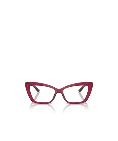 Dolce & Gabbana Logo-plaque Cat Eye-frame Glasses In Red