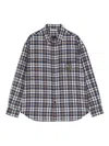 Dolce & Gabbana Logo-plaque Check-print Shirt In Blue