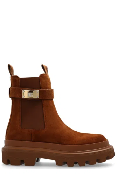 Dolce & Gabbana Dolce&gabbana Brown Suede Ankle Boot Women