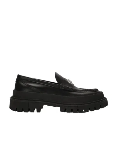 Dolce & Gabbana Logo-plaque Chunky Loafers In Black