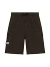 Dolce & Gabbana Logo-plaque Cotton Cargo Shorts In Brown
