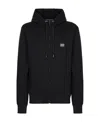 Dolce & Gabbana Black Hoodie With Plated Logo On The Chest In Black