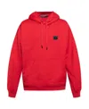 Dolce & Gabbana Logo Plaque Drawstring Hoodie In Red