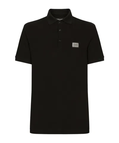 Dolce & Gabbana Elegant Black Cotton Polo Shirt