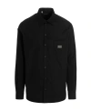Dolce & Gabbana Logo-patch Button-up Shirt In Black