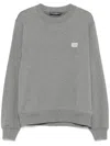 Dolce & Gabbana Logo-plaque Cotton Sweatshirt In Grey