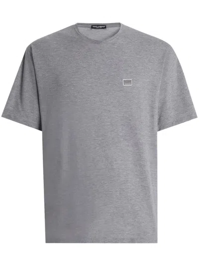 Dolce & Gabbana Logo-plaque Cotton T-shirt In Black