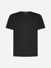 Dolce & Gabbana Logo-plaque Cotton T-shirt In Black