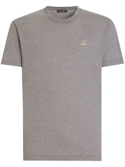 DOLCE & GABBANA LOGO-PLAQUE COTTON T-SHIRT