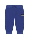 Dolce & Gabbana Logo-plaque Cotton Track Trousers In Blue