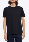 Dolce & Gabbana Logo Plaque Crewneck T-shirt In Navy
