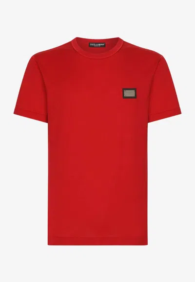 DOLCE & GABBANA LOGO PLAQUE CREWNECK T-SHIRT