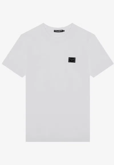 DOLCE & GABBANA LOGO PLAQUE CREWNECK T-SHIRT