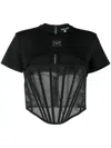 Dolce & Gabbana Logo-plaque Cropped Top In Schwarz